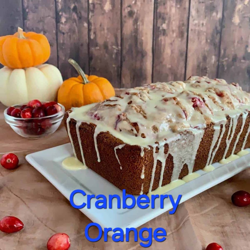 Cranberry Orange Quick Bread with streusel and orange glaze